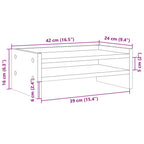 Soporte de pantalla madera ingeniería gris Sonoma 42x24x16 cm