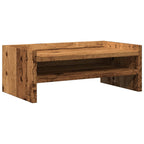 Soporte de pantalla madera ingeniería envejecida 42x24x16 cm