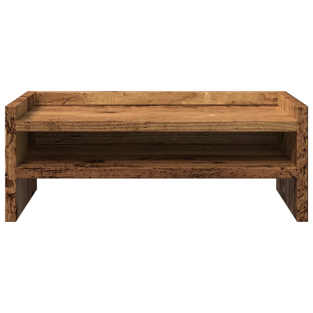 Soporte de pantalla madera ingeniería envejecida 42x24x16 cm