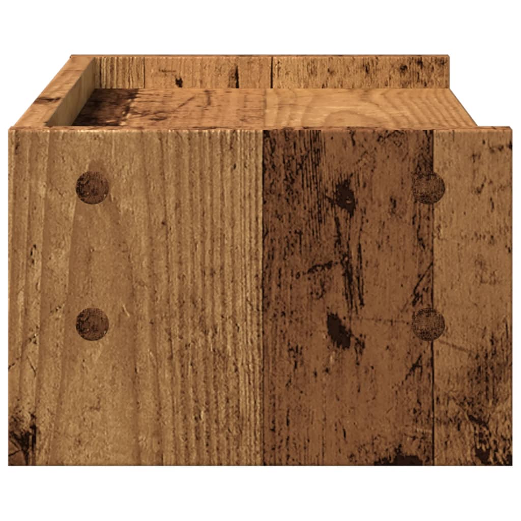 Soporte de pantalla madera ingeniería envejecida 42x24x16 cm