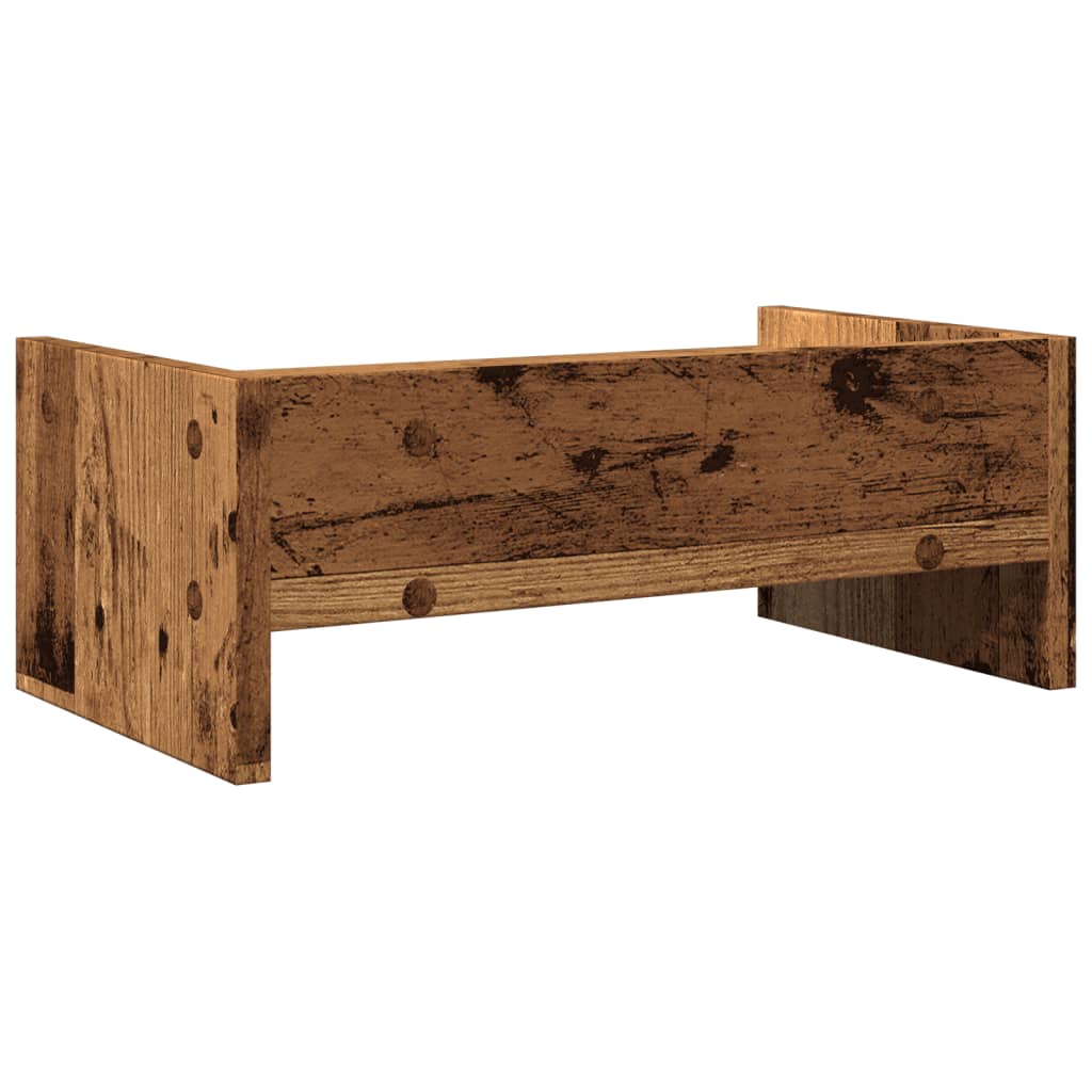 Soporte de pantalla madera ingeniería envejecida 42x24x16 cm
