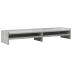Soporte de monitor madera ingeniería gris hormigón 100x24x16 cm