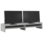 Soporte de monitor madera ingeniería gris hormigón 100x24x16 cm