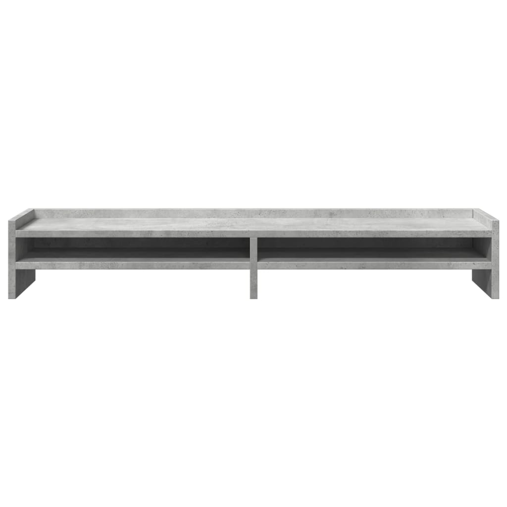 Soporte de monitor madera ingeniería gris hormigón 100x24x16 cm