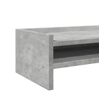 Soporte de monitor madera ingeniería gris hormigón 100x24x16 cm