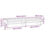 Soporte de monitor madera ingeniería gris hormigón 100x24x16 cm