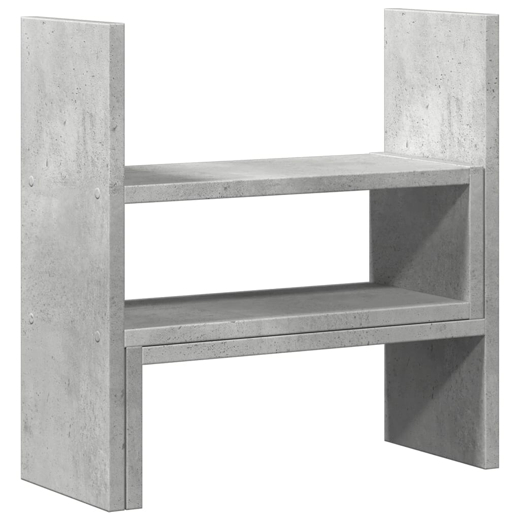 Organizador de escritorio ajustable gris hormigón 40x17x41 cm