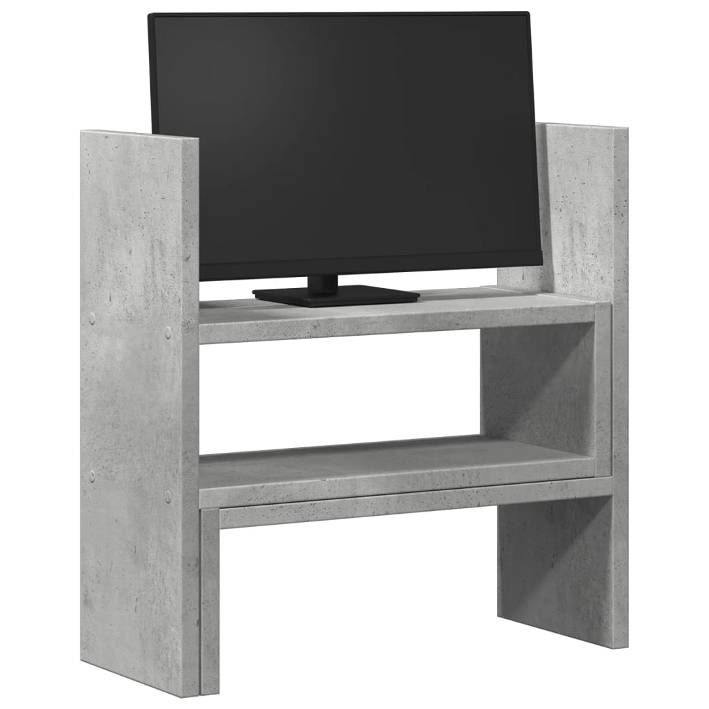 Organizador de escritorio ajustable gris hormigón 40x17x41 cm