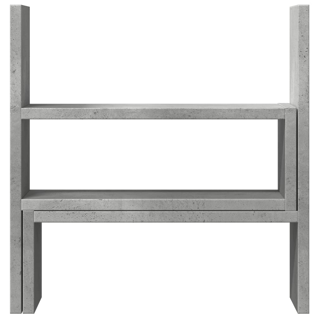 Organizador de escritorio ajustable gris hormigón 40x17x41 cm