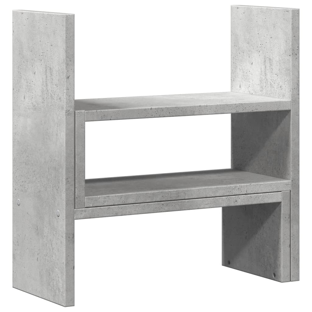 Organizador de escritorio ajustable gris hormigón 40x17x41 cm