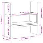 Organizador de escritorio ajustable gris hormigón 40x17x41 cm