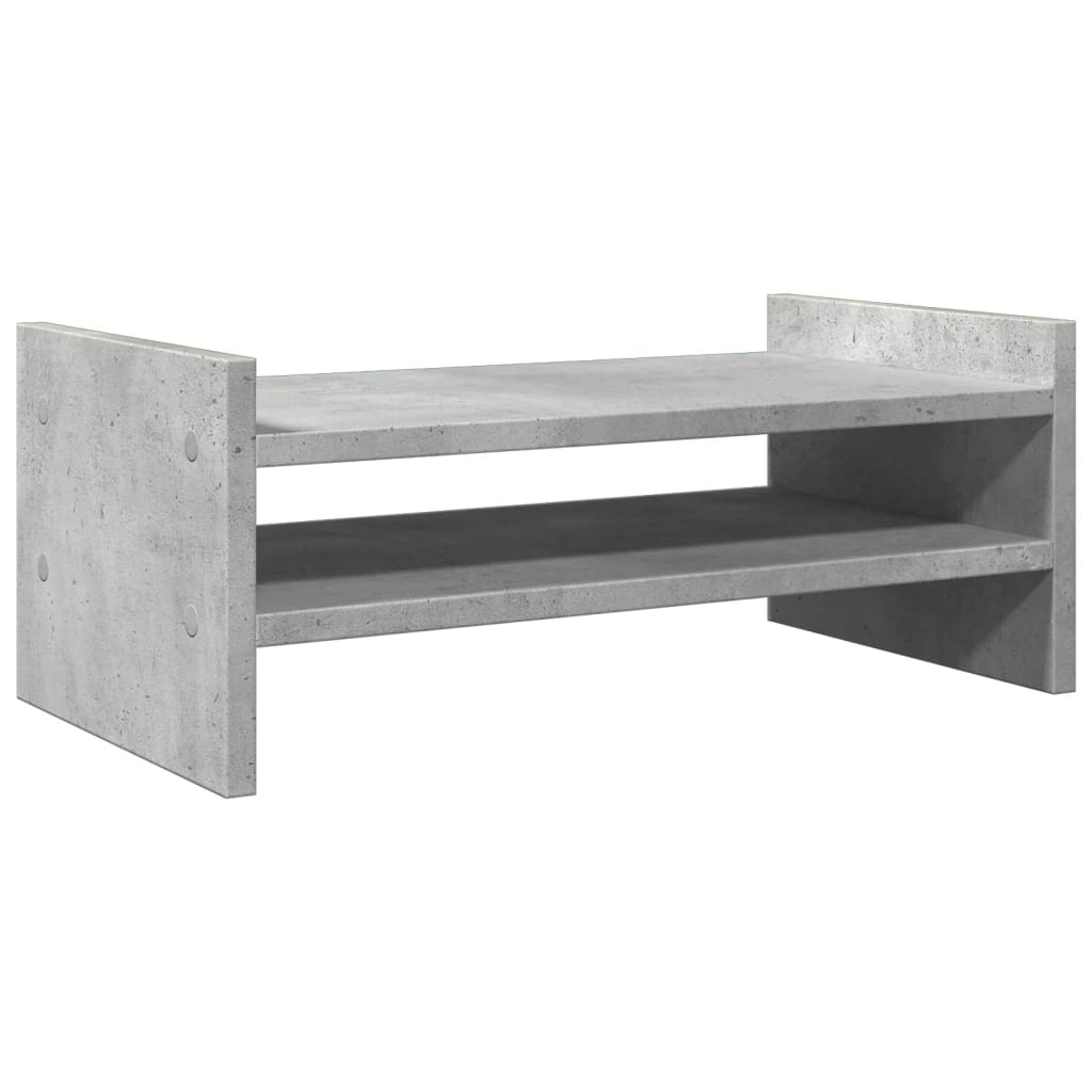 Soporte de pantalla madera ingeniería gris hormigón 50x27x20 cm