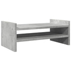 Soporte de pantalla madera ingeniería gris hormigón 50x27x20 cm