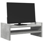 Soporte de pantalla madera ingeniería gris hormigón 50x27x20 cm