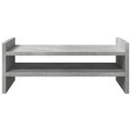 Soporte de pantalla madera ingeniería gris hormigón 50x27x20 cm
