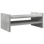 Soporte de pantalla madera ingeniería gris hormigón 50x27x20 cm