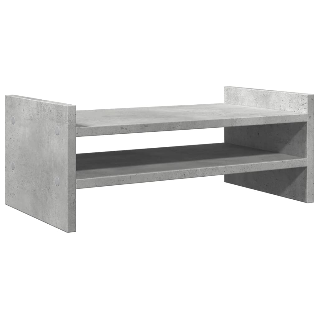 Soporte de pantalla madera ingeniería gris hormigón 50x27x20 cm