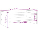 Soporte de pantalla madera ingeniería gris hormigón 50x27x20 cm