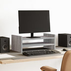 Soporte de pantalla madera ingeniería gris Sonoma 50x27x20 cm
