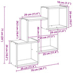Armario de pared madera de ingeniería blanco 78x18x71 cm