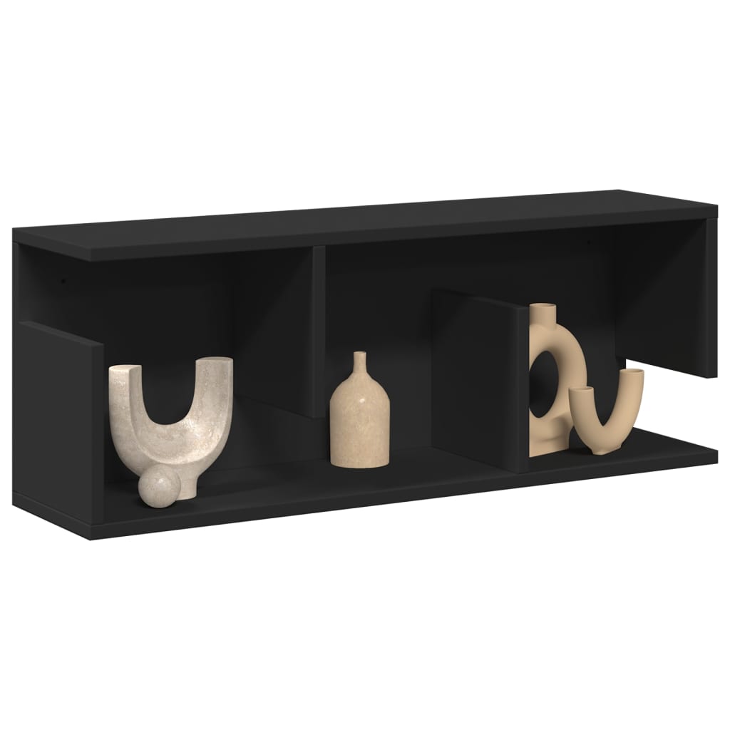 Armario de pared madera de ingeniería negro 70x16,5x30 cm