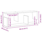Armario de pared madera de ingeniería gris hormigón 80x20x30 cm