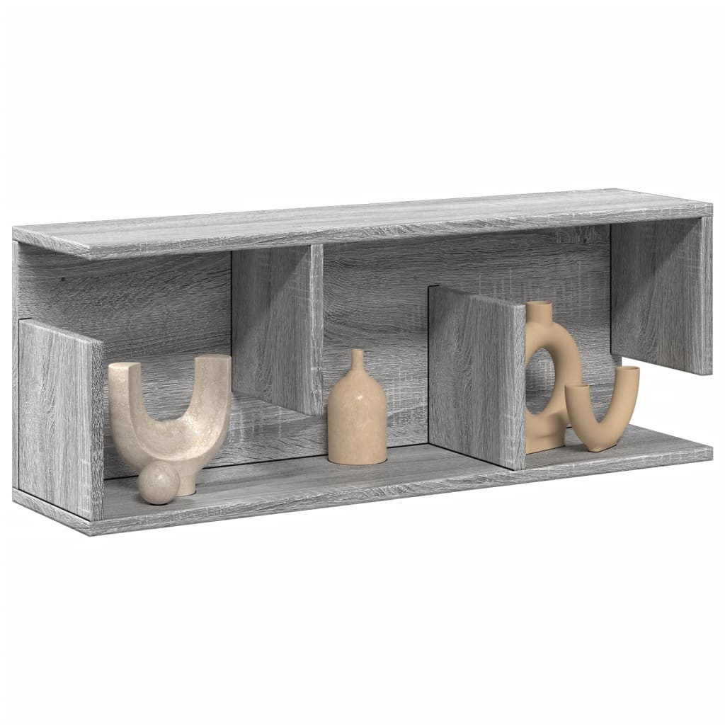 Sonoma Gray Engineered Wood Wall Cabinet 80x15x80 cm