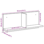 Armario de pared madera de ingeniería negro 70x16,5x30 cm