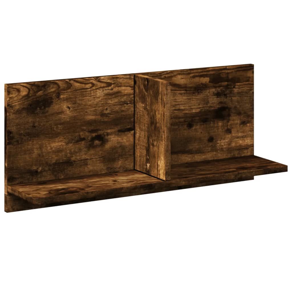 Armario de pared madera ingeniería roble ahumado 70x16,5x30 cm