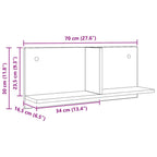 Armario pared madera ingeniería roble artesanal 70x16,5x30 cm