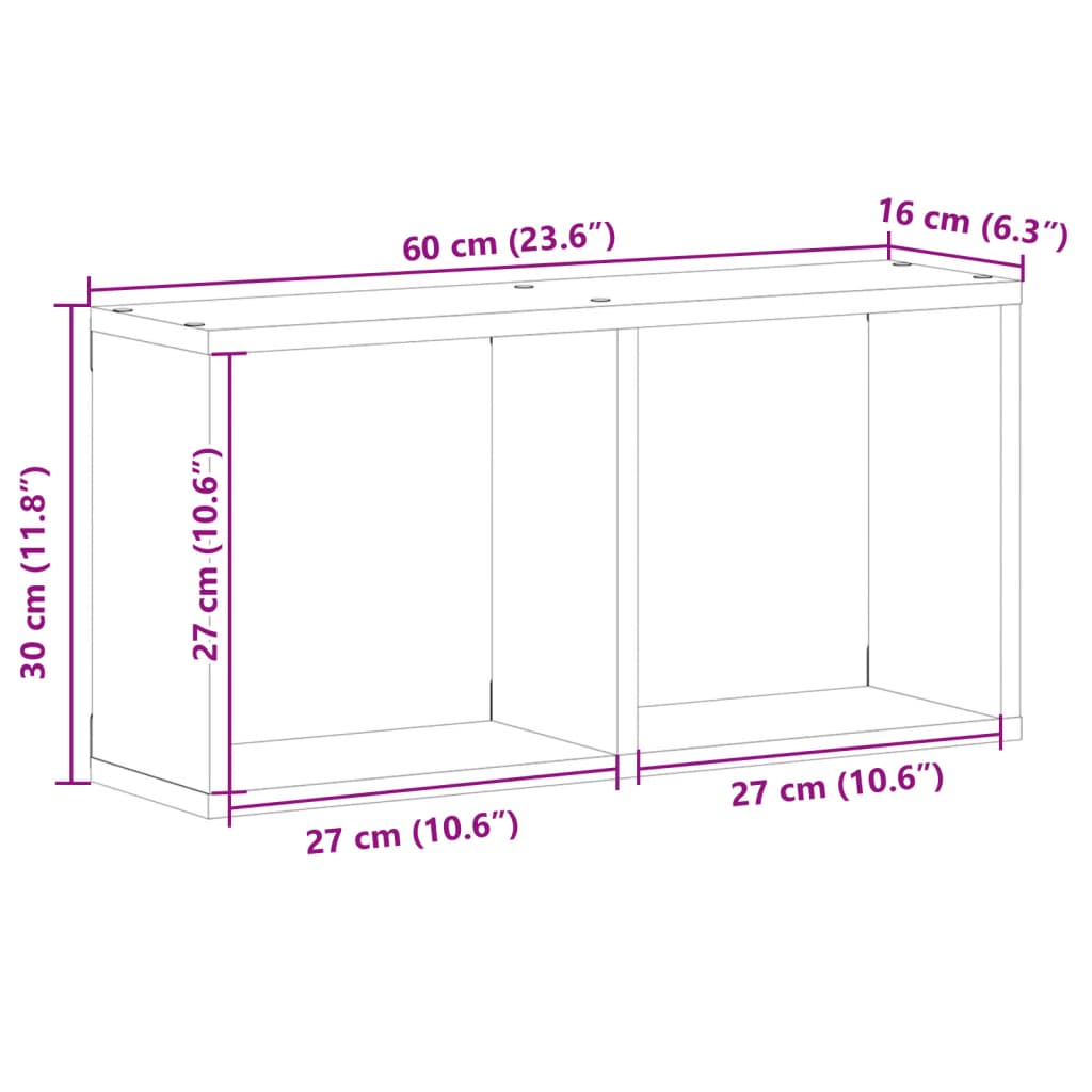 Armario de pared madera de ingeniería blanco 60x16x30 cm