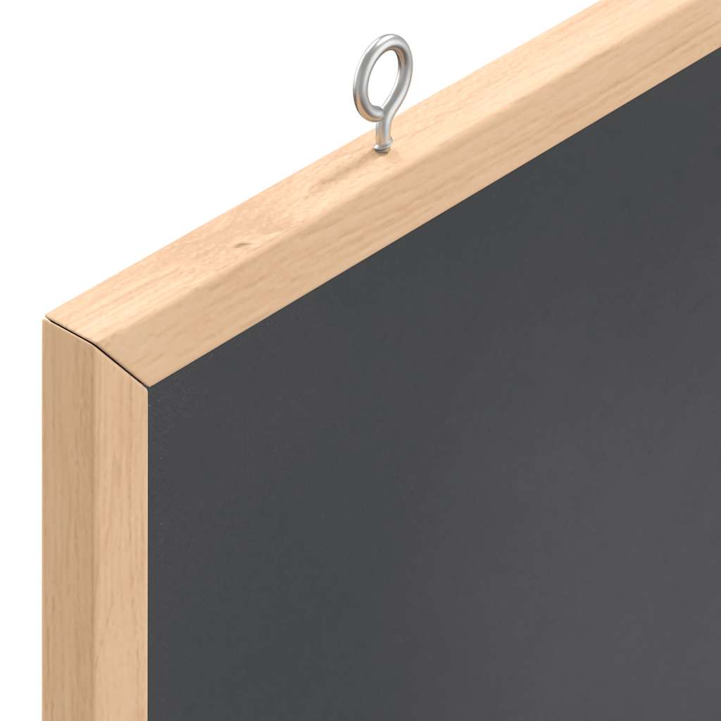 Pizarra con marco de madera maciza de pino negra 40x30 cm