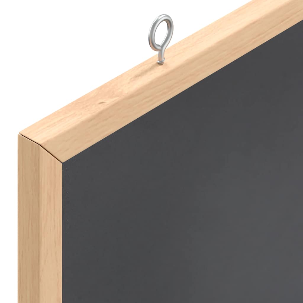 Pizarra con marco de madera maciza de pino negra 100x55 cm
