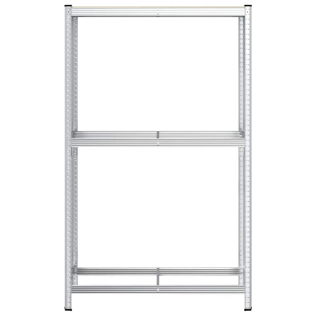 Estante para neumáticos 2 capas madera contrachapada plateado
