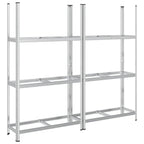 Estantería de 3 capas para neumáticos 2 uds plata 110x40x200 cm