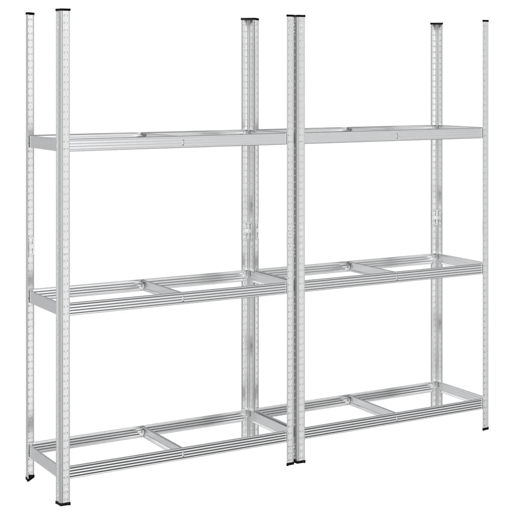 Estantería de 3 capas para neumáticos 2 uds plata 110x40x200 cm