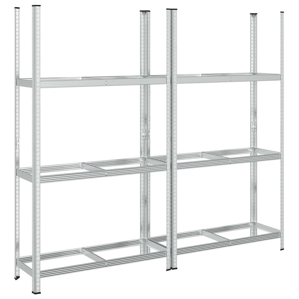Estantería de 3 capas para neumáticos 2 uds plata 110x40x200 cm