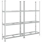 Estantería de 3 capas para neumáticos 2 uds plata 110x40x200 cm
