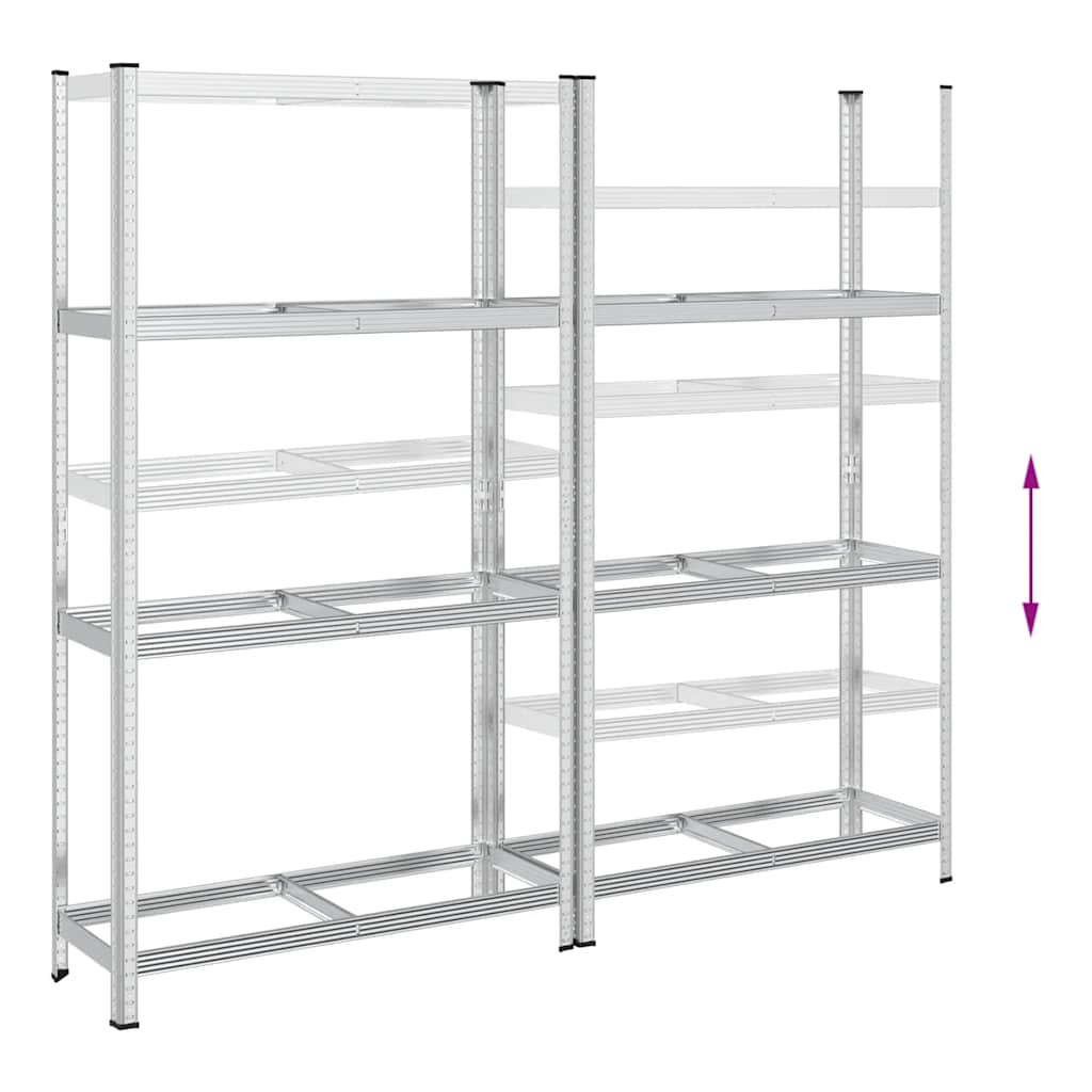 Estantería de 3 capas para neumáticos 2 uds plata 110x40x200 cm