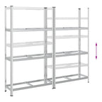 Estantería de 3 capas para neumáticos 2 uds plata 110x40x200 cm