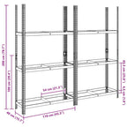 Estantería de 3 capas para neumáticos 2 uds plata 110x40x200 cm