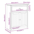 Mueble de entrada BODO blanco 80x35x90 cm