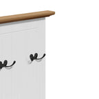 Mueble de entrada con ganchos BODO blanco y marrón 50x40x157 cm