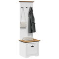 Mueble de entrada con ganchos BODO blanco y marrón 50x40x157 cm
