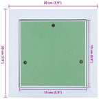 Panel de acceso Verde y Plata 20 x 20 cm Aluminio y Pladur