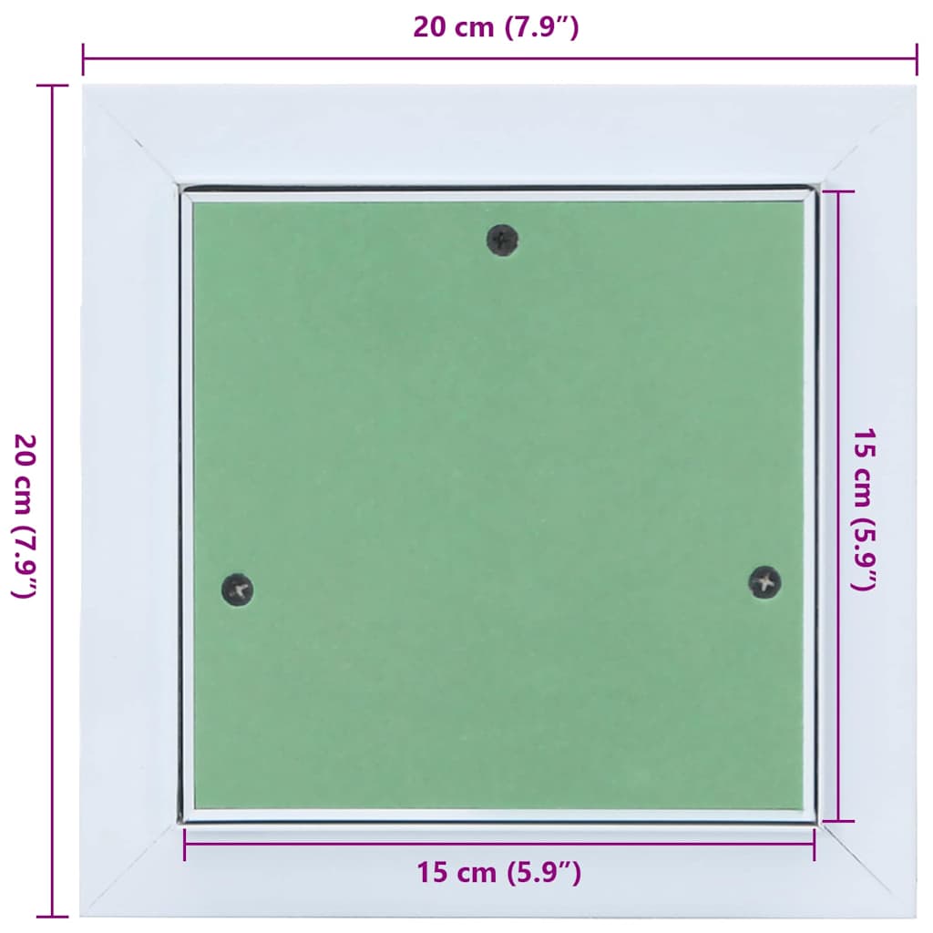 Panel de acceso Verde y Plata 20 x 20 cm Aluminio y Pladur