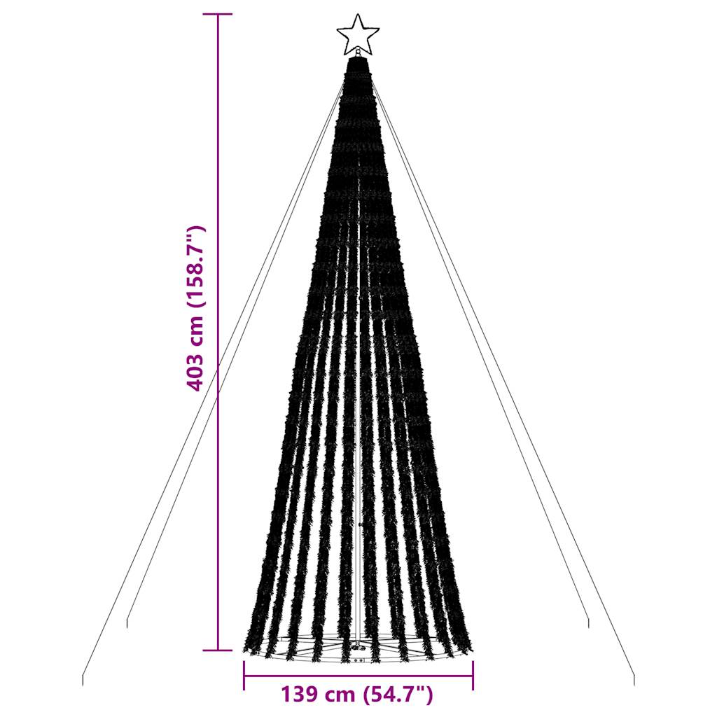 Árbol de Navidad LED 1028 LEDs blanco cálido 403 cm