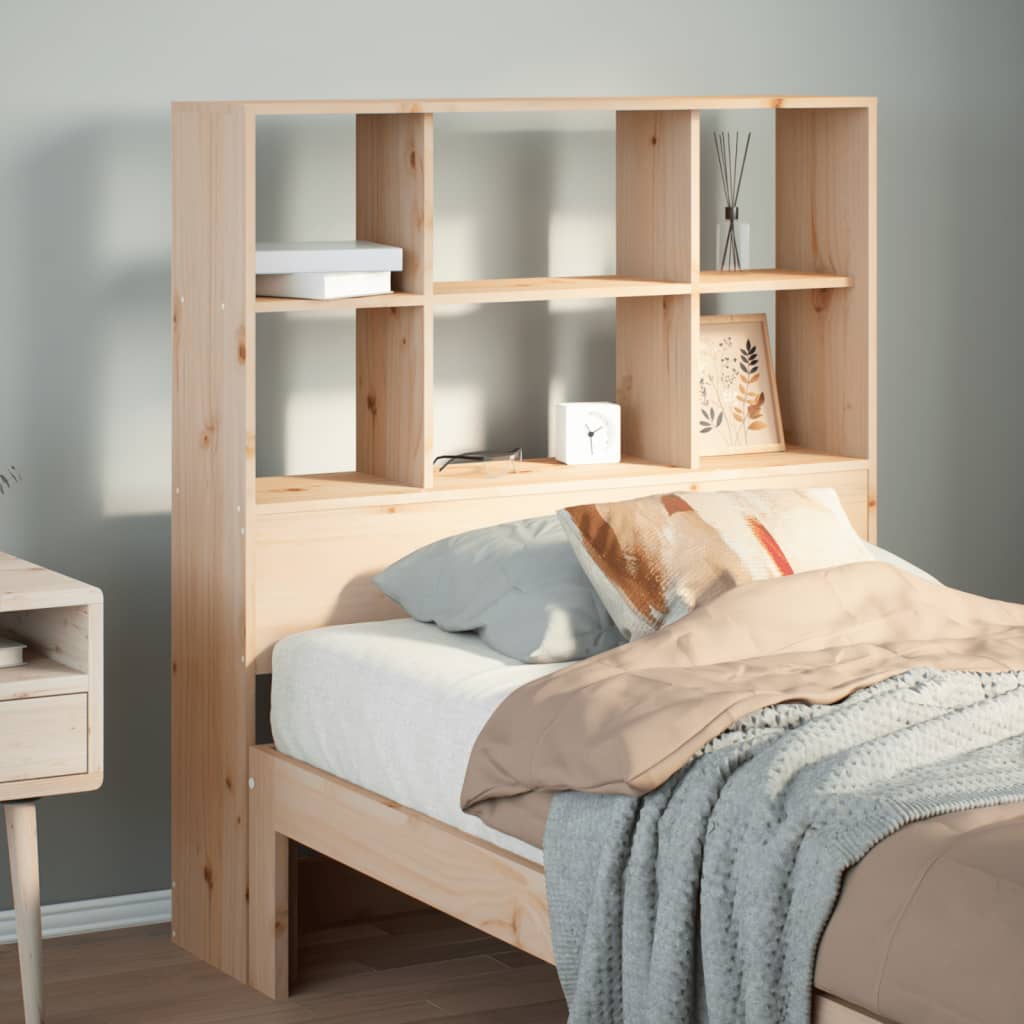 Cabecero 100 cm Madera Maciza Acacia y Hierro