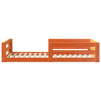 Cama sin colchón madera maciza pino marrón cera 80x200 cm