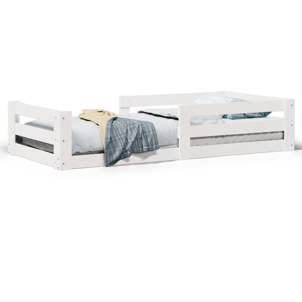 Estructura de cama sin colchón madera de pino blanca 90x200 cm